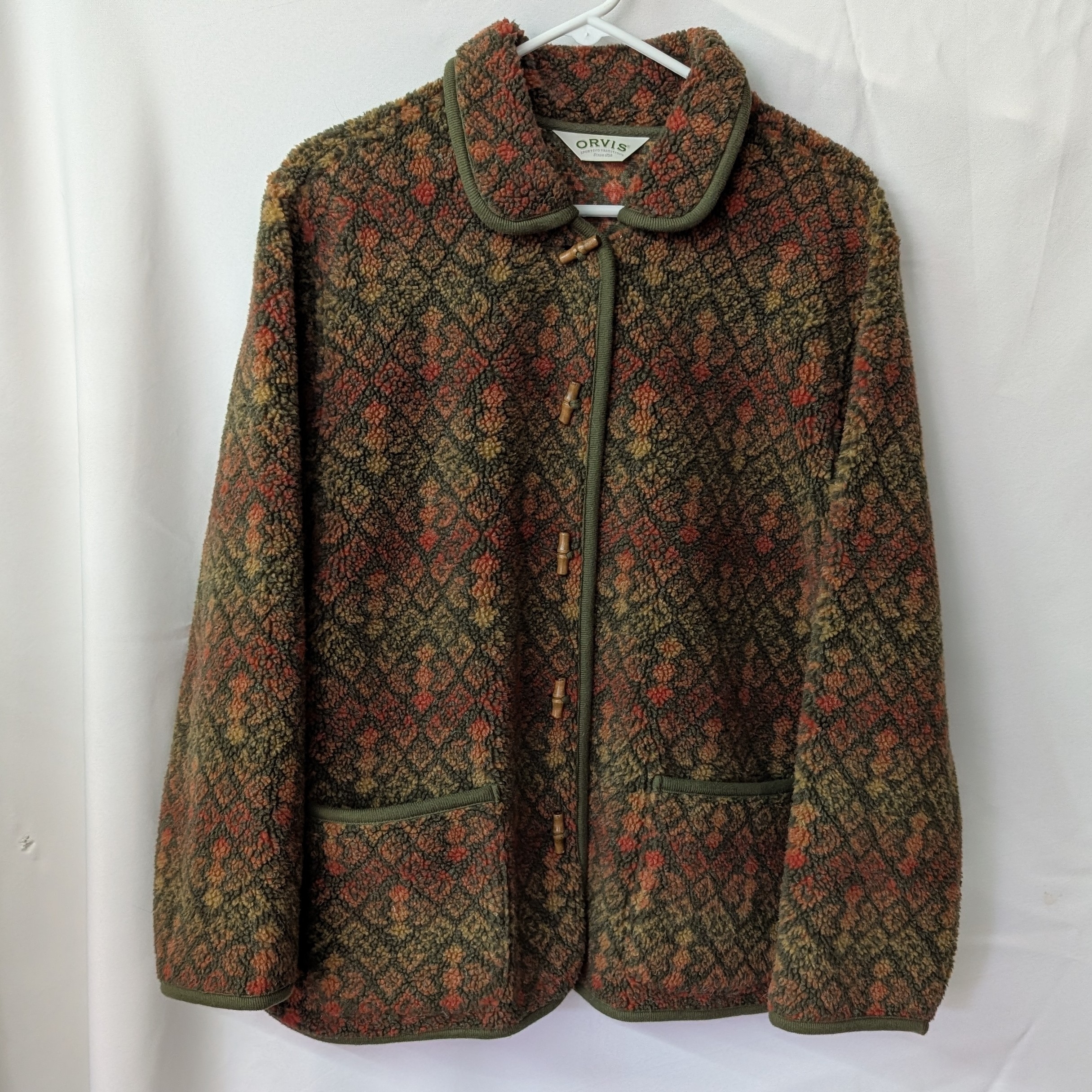Orvis Sherpa Berber Fleece Toggle Jacket Women's Xl Multicolor
